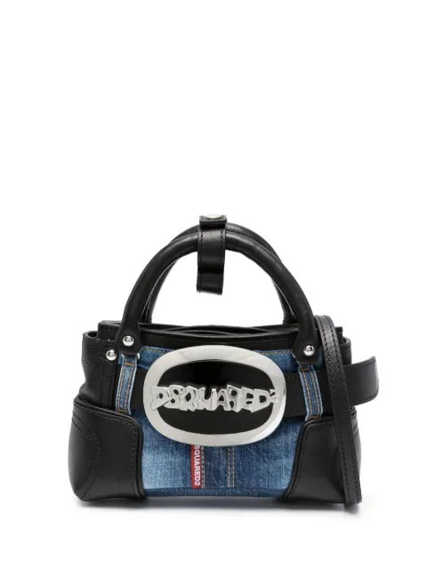 DSQUARED2 Belt denim-patchwork tote bag Black HBW006010106983