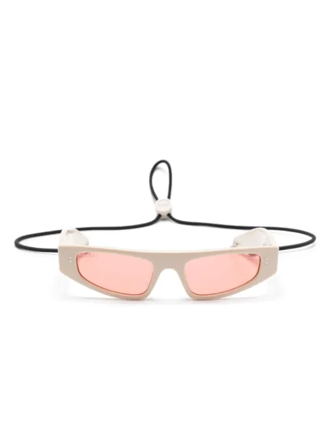Gucci Eyewear narrow shield-frame sunglasses White 769797J0740