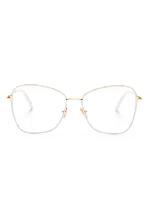 TOM FORD Eyewear FT5906B two-tone butterfly-frame glasses Neutrals FT5906B