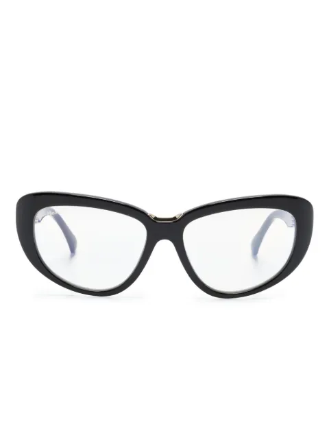 Max Mara Eyewear MM5109B logo-print cat-eye frame glasses Black MM5109B