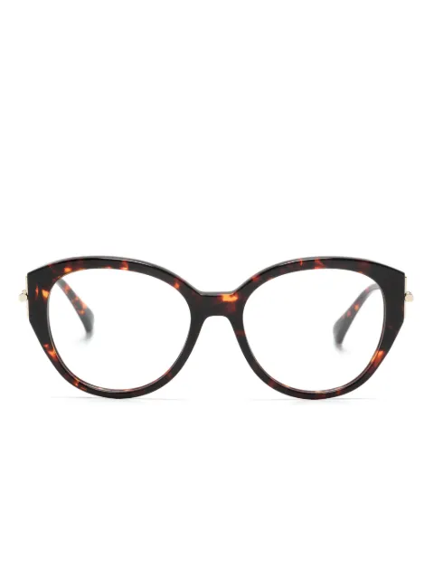 Max Mara Eyewear tortoiseshell-effect round-frame glasses Brown MM5116