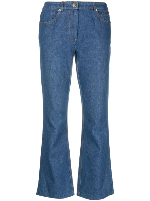 John Galliano Pre-Owned 1990s crochet-pocket cropped jeans Blue GAL019B