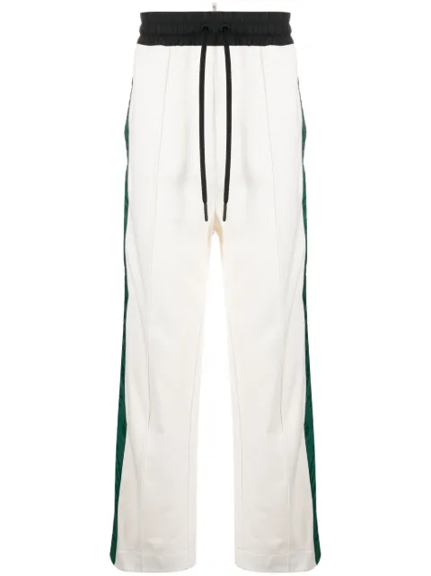 Moncler Grenoble side-stripe cotton track pants White I20978H0000580451