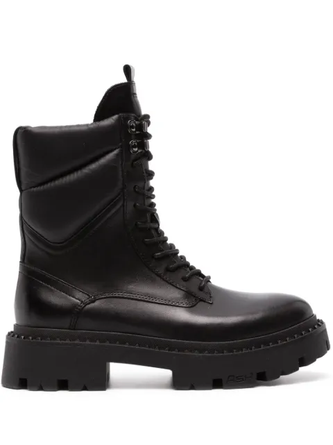 Ash lace-up combat leather boots Black F23GOTTA