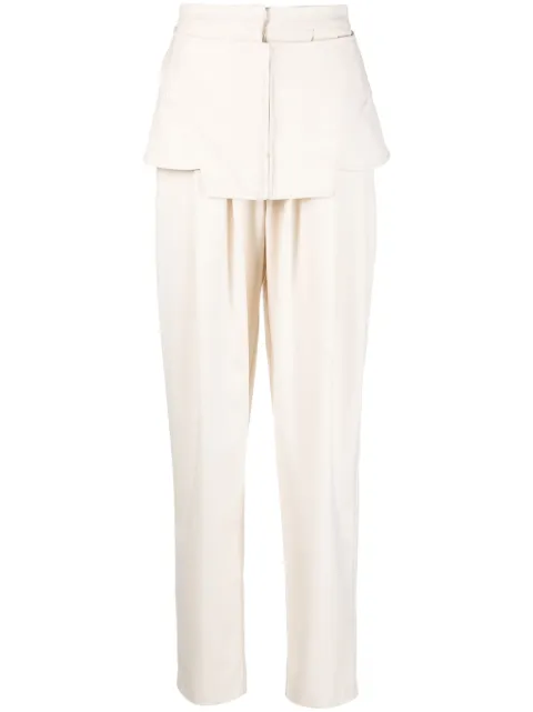 ANDREĀDAMO corset-detail straight-leg trousers Neutrals ADPF23PA20343