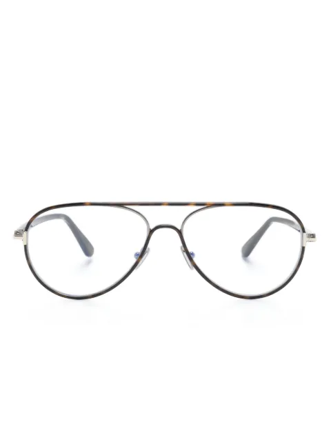 TOM FORD Eyewear FT5897B tortoiseshell pilot-frame glasses Brown FT5897B