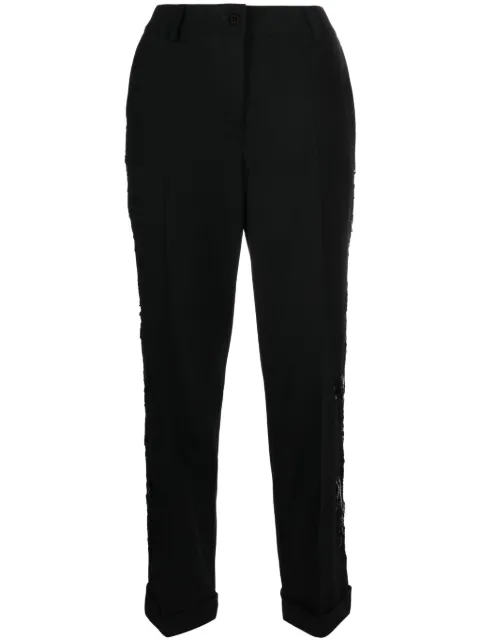 P.A.R.O.S.H. sequin-detail tapered-leg trousers Black D231495RLILIUXY23