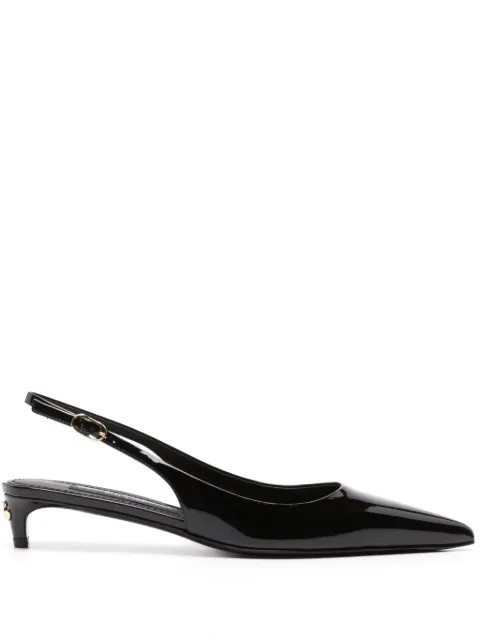 Dolce & Gabbana 40mm patent slingback pumps Black CG0701A1471