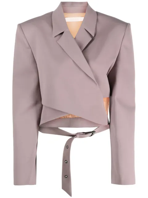 Ssheena wrap-design cropped blazer Purple 23FWBACKTF23002A85