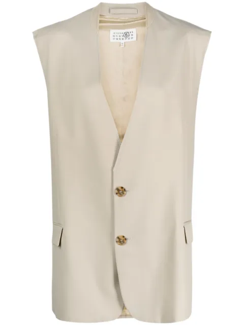 MM6 Maison Margiela single-breasted tailored vest Neutrals S62FB0051S78357