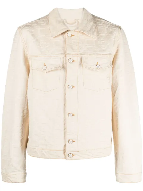 Casablanca monogram-jacquard denim jacket Neutrals MF23JK003