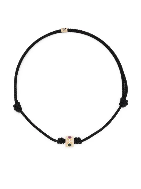 LUIS MORAIS 14kt yellow gold tourmaline cord bracelet Gold SLEGOCUBECB