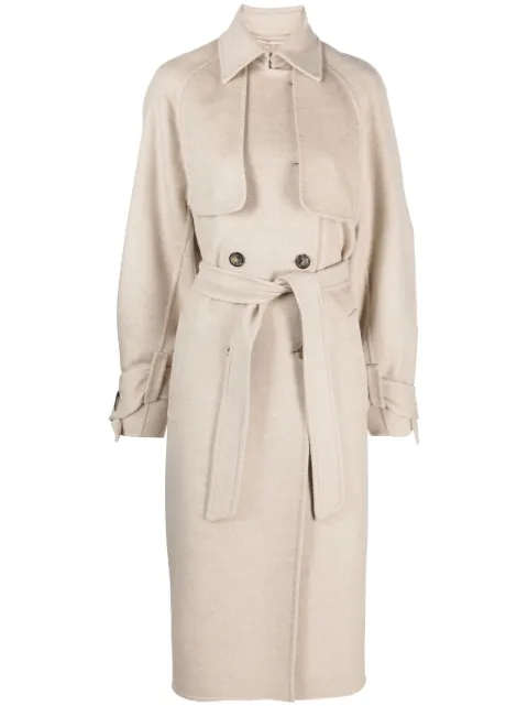 Max Mara belted-waist cashmere coat Neutrals 2310160335600