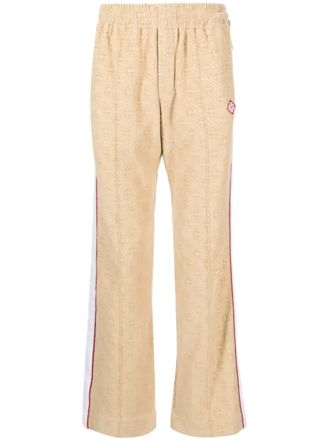 Casablanca monogram-jacquard velour track pants Brown MF23JTR145