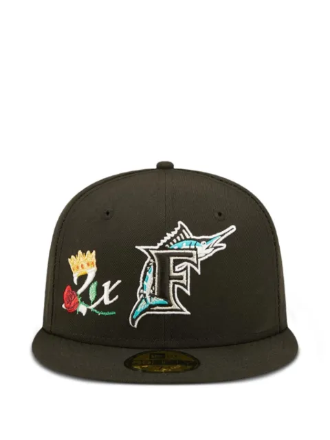 NEW ERA CAP 59Fifty crown rose-embroidered cap Black 60243486
