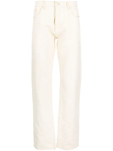 Casablanca monogram-jacquard straight-leg jeans Neutrals MF23TR002
