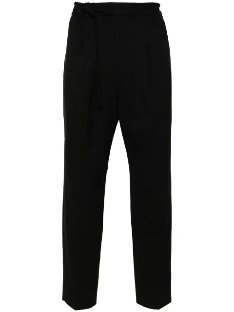 White Mountaineering elasticated-waist cotton trousers Black WM2373406