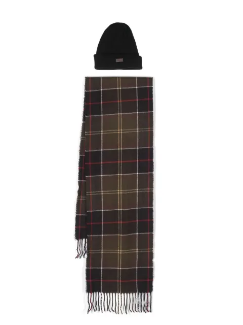 Barbour Swinton beanie & Galingale scarf gift set Green MGS0079TN11