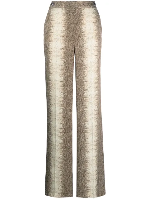 TWINSET lizard-skin effect satin trousers Brown 232TT2313