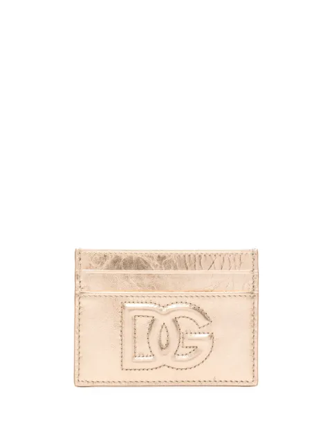 Dolce & Gabbana embossed-logo metallic-effect wallet Gold BI0330AO855
