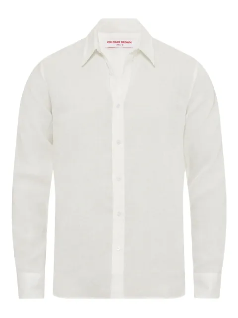 Orlebar Brown Justin pointed-collar linen shirt White 278739