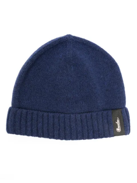Borsalino logo-patch cashmere beanie Blue 13354EWS