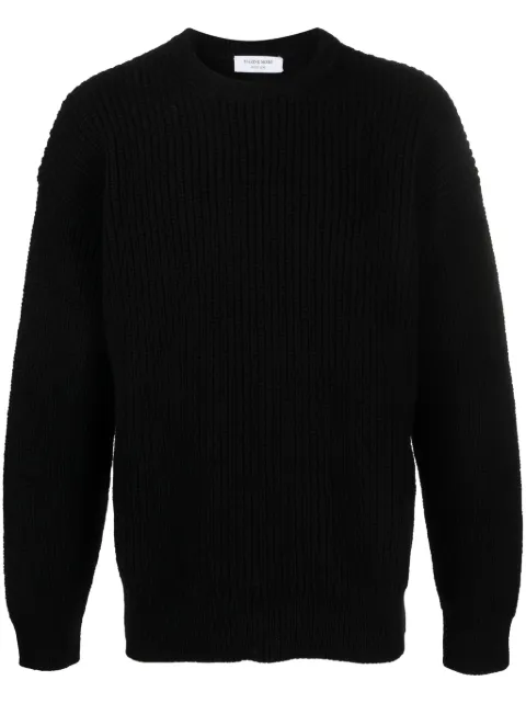 Marine Serre ribbed-knit wool jumper Black MST012BK99