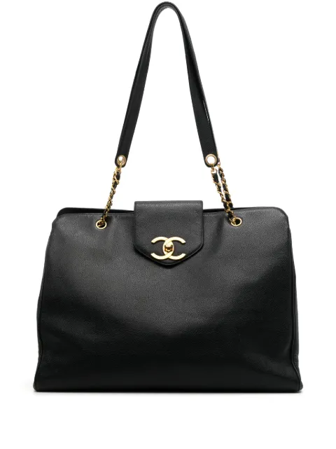 CHANEL Pre-Owned Supermodel leather tote bag Black FF1274