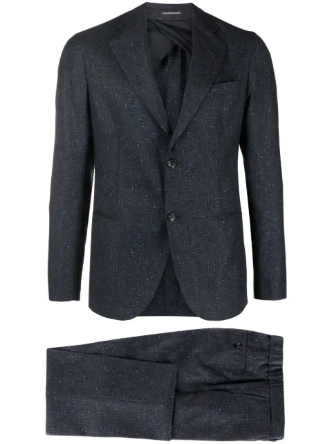 Emporio Armani speckled single-breasted suit Blue H41VC8E1523