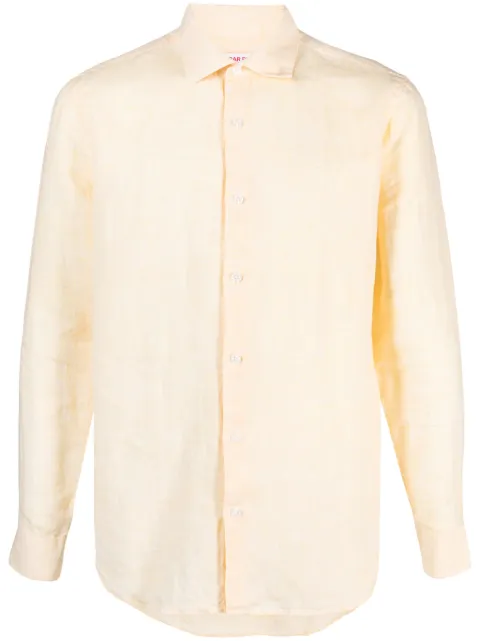 Orlebar Brown Giles long-sleeve linen shirt Yellow 278745