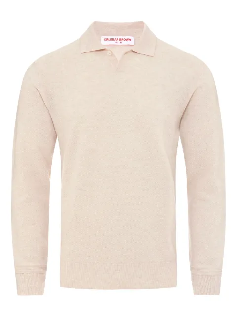 Orlebar Brown Bruno longsleeved cashmere polo shirt Neutrals 278711
