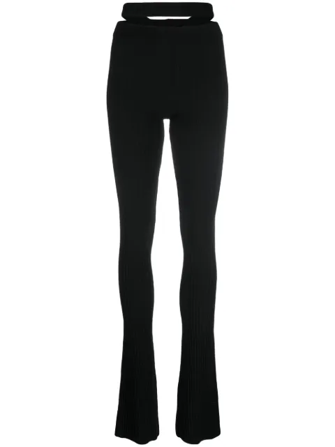 ANDREĀDAMO ribbed-knit flared trousers Black ADPF23PA05770473