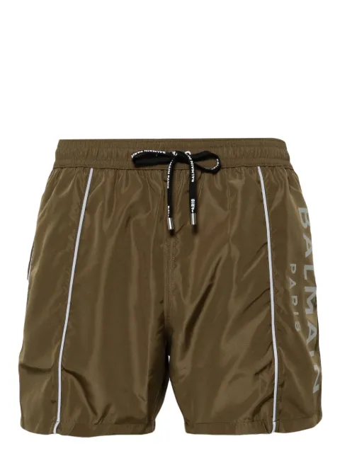 Balmain logo-print swim shorts Green BWB641130