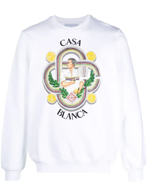 Casablanca Le Joueur organic cotton sweatshirt White UMF23JTP001