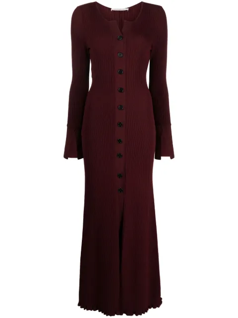 Philosophy Di Lorenzo Serafini long-sleeve ribbed-knit long dress Red A04855702