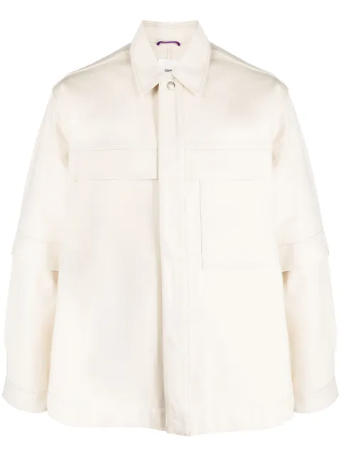 OAMC short-sleeve overlay cotton shirt jacket Neutrals 23A28OAU12COT00898