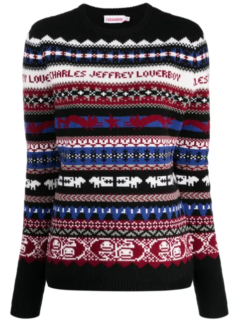 Charles Jeffrey Loverboy fair isle-knit crew-neck jumper Multicolour 32091101