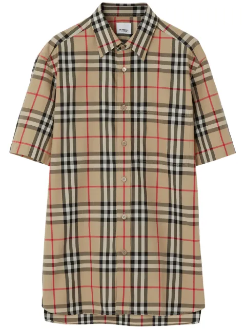 Burberry classic fit check cotton shirt Neutrals 8079587