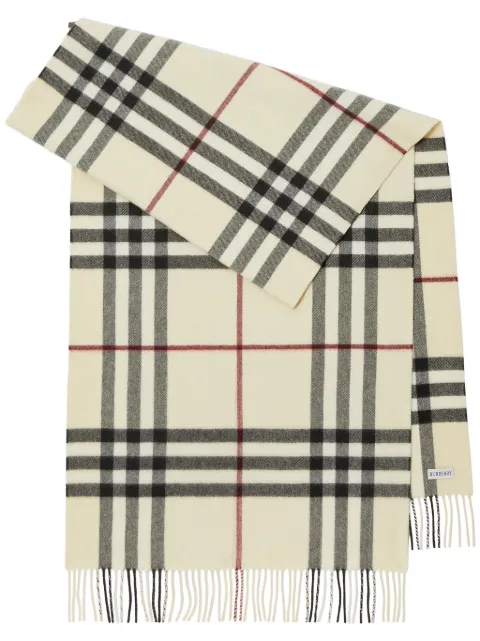 Burberry wide Check cashmere scarf Neutrals 8073486