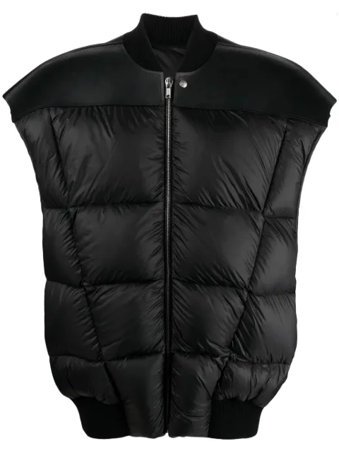 Rick Owens zip-up puffer gilet Black RR02C7715LGENP3
