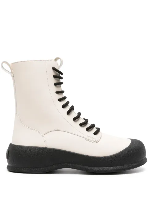 Bally lace-up leather boots White 6304989