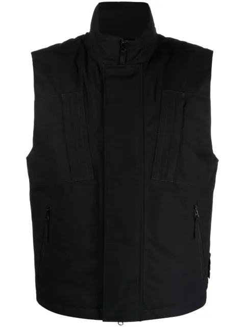 Stone Island Ghost Compass-badge cotton gilet Black 7915G08F1