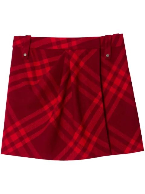 Burberry check-pattern wool miniskirt Red 8077814