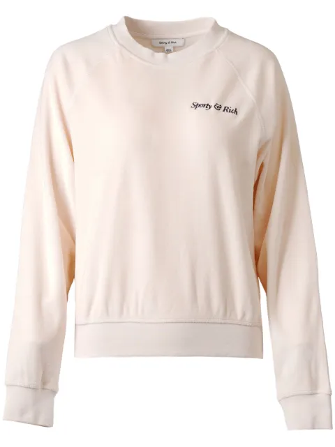 Sporty & Rich logo-embroidered cotton sweatshirt White WS911CR