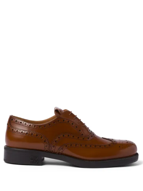 Miu Miu x Church's leather brogue shoes Brown 5E038EFM030055