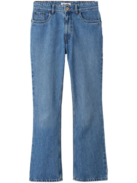 Miu Miu logo-embroidered flared jeans Blue GWP482S23213LE