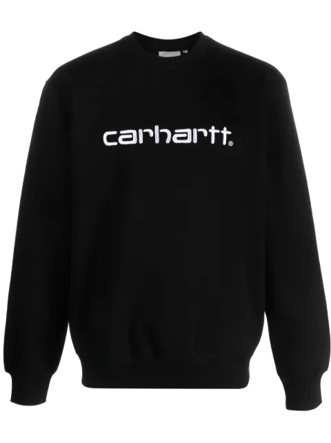 Carhartt WIP logo-embroidered crew-neck sweatshirt Black I030546