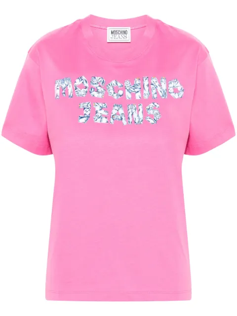 MOSCHINO JEANS logo-print T-shirt Pink J07088262