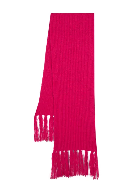 MSGM waffle-knit fringed scarf Pink 3541MDK02237758