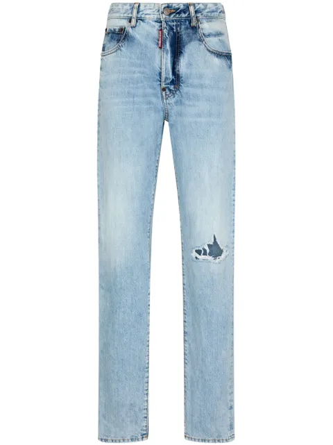 DSQUARED2 ripped-detail slim-cut jeans Blue S72LB0723S30309